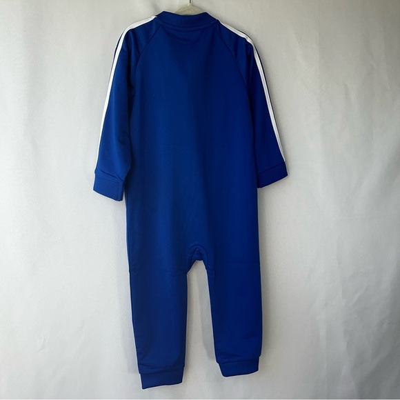 NWT Adidas Toddler Boy 24M Bright Blue Full Body Track Suit White Stripes Retro - Picture 8 of 11